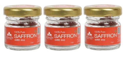 100% Pure and Organic Kashmiri Mongra Saffron 2 Gram Pack of 3