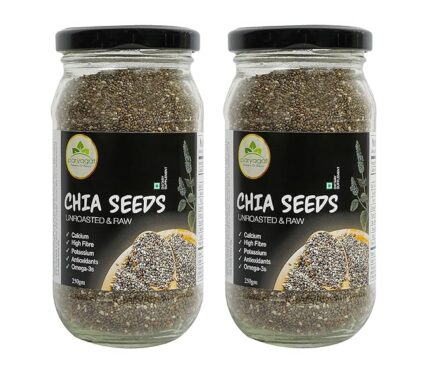 Pure Natural Fiber and Omega Rich Raw Chia Seeds Pack of 2